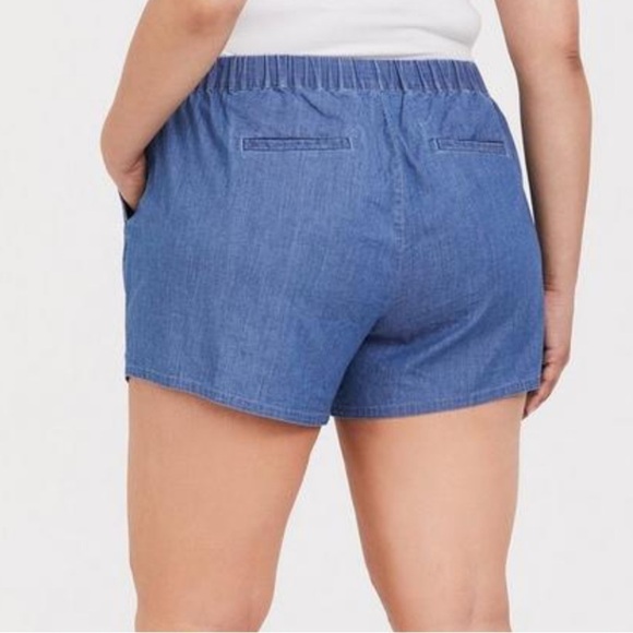 Torrid Blue Chambray Pull-On Shorts Size 0 Y - Picture 3 of 7